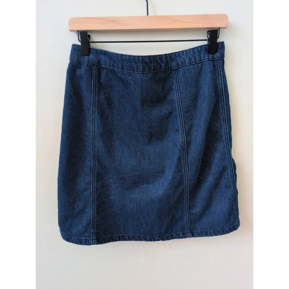 Anthropologie Pilcro and the Letterpress Denim Button Front Skirt size 4